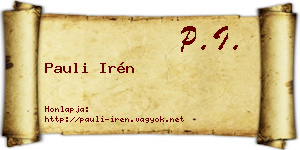 Pauli Irén névjegykártya